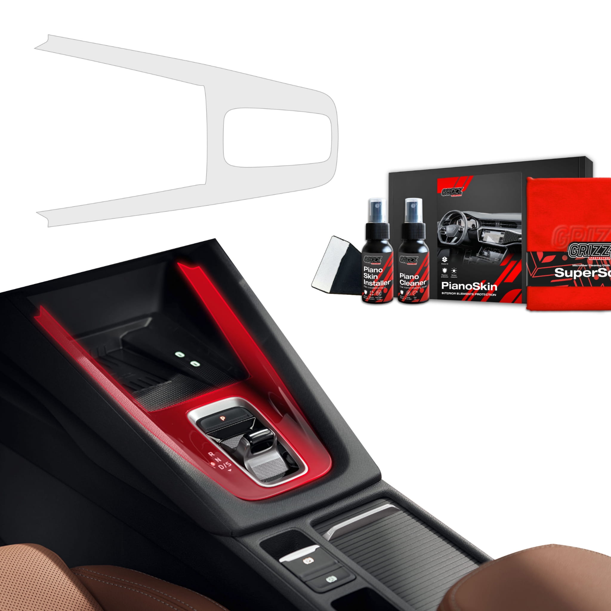 Folia ochronna Grizz Protector do wnętrza Skoda Octavia 4 DSG (2020-2026) Antyodciskowa PianoSkin