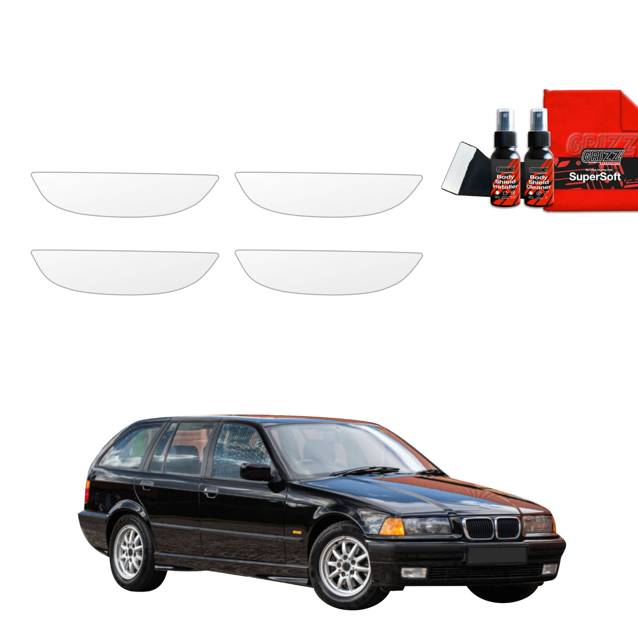 4w1 Folia ochronna pod klamki Grizz Protector do BMW 3 E36 Kombi (1990-1999)