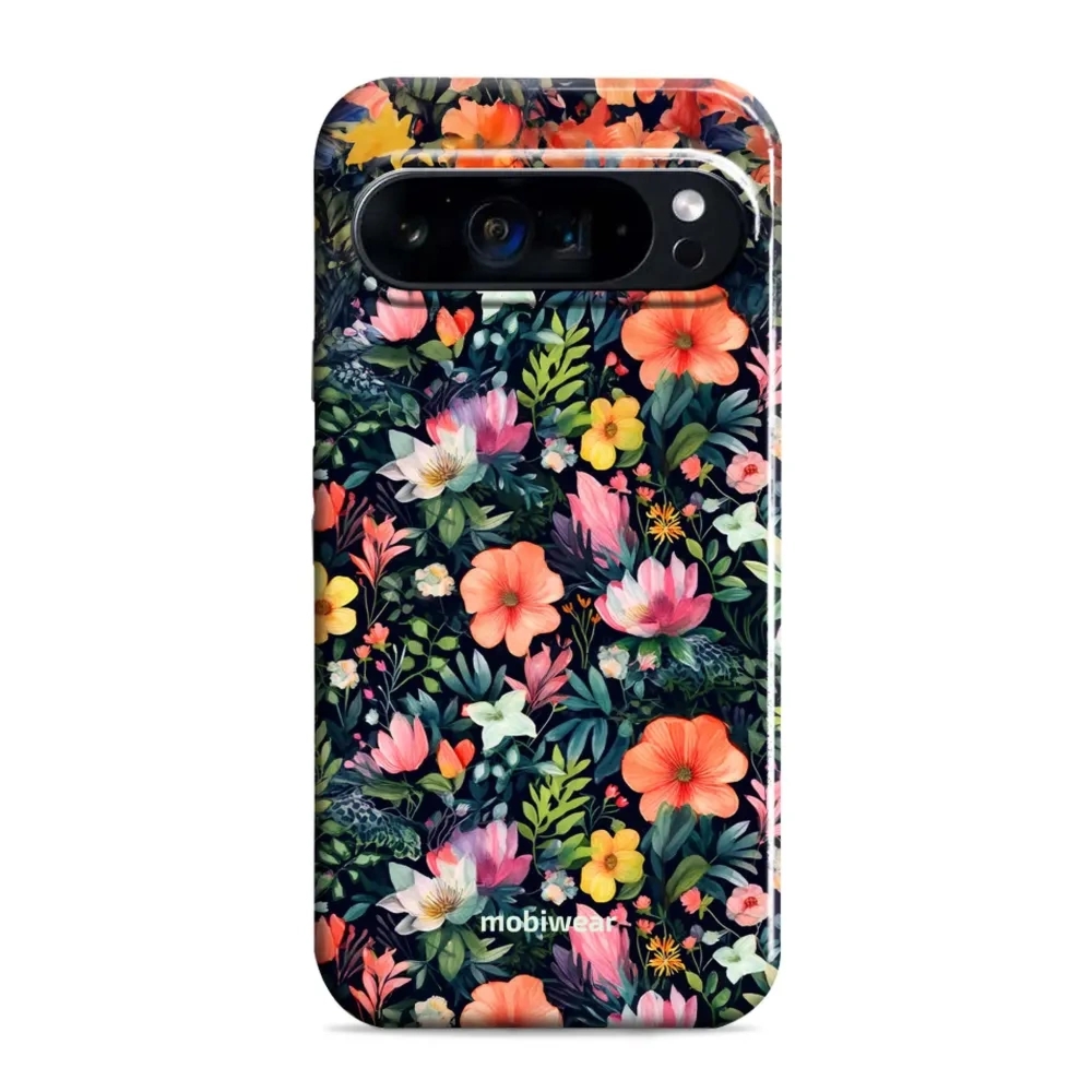 Etui ochronne do Google Pixel 9 Pro, Mobiwear Elite Pro, kolorowo-kwieciste