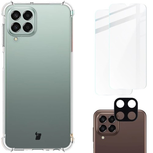 Image of Etui + 2x szkło + obiektyw Bizon Case Clear Pack do Galaxy M33 5G, przezroczyste