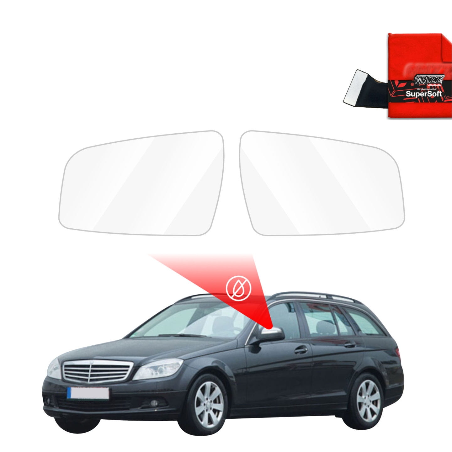Folia przeciwdeszczowa Grizz Protector na lusterka do Mercedes Benz C Klasa S204 Kombi (2007-2011)