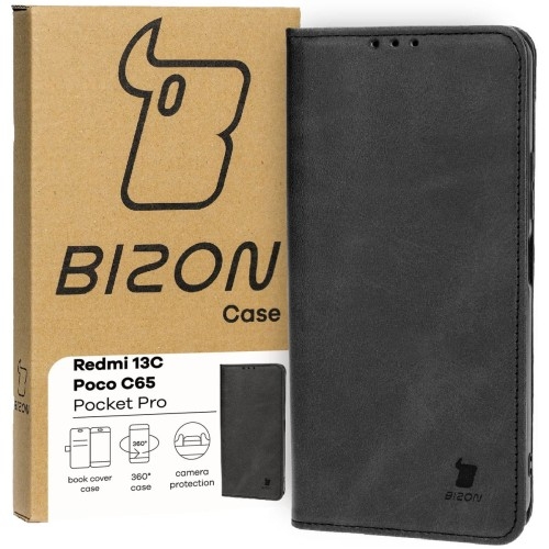 Image of Etui z klapką Bizon Case Pocket Pro do Xiaomi Redmi 13C / Xiaomi Poco C65, czarne