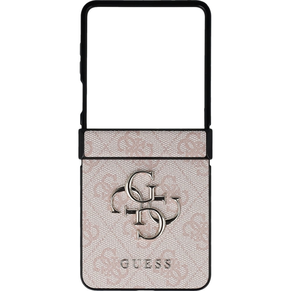 Etui Guess Hardcase 4G Big 4G Classic Logo do Galaxy Z Flip7, różowa ze złotymi elementami
