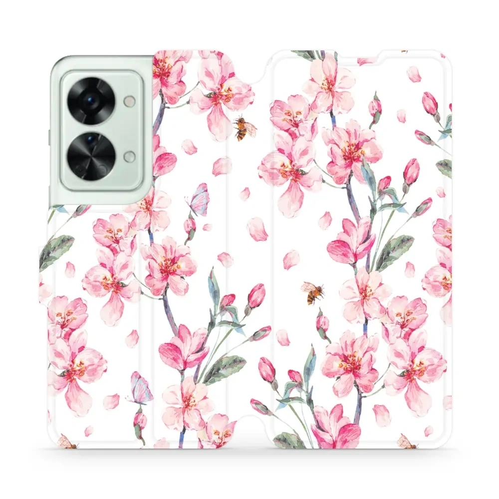Etui z klapką do OnePlus Nord 2T, Mobiwear Book, różowa wiosna