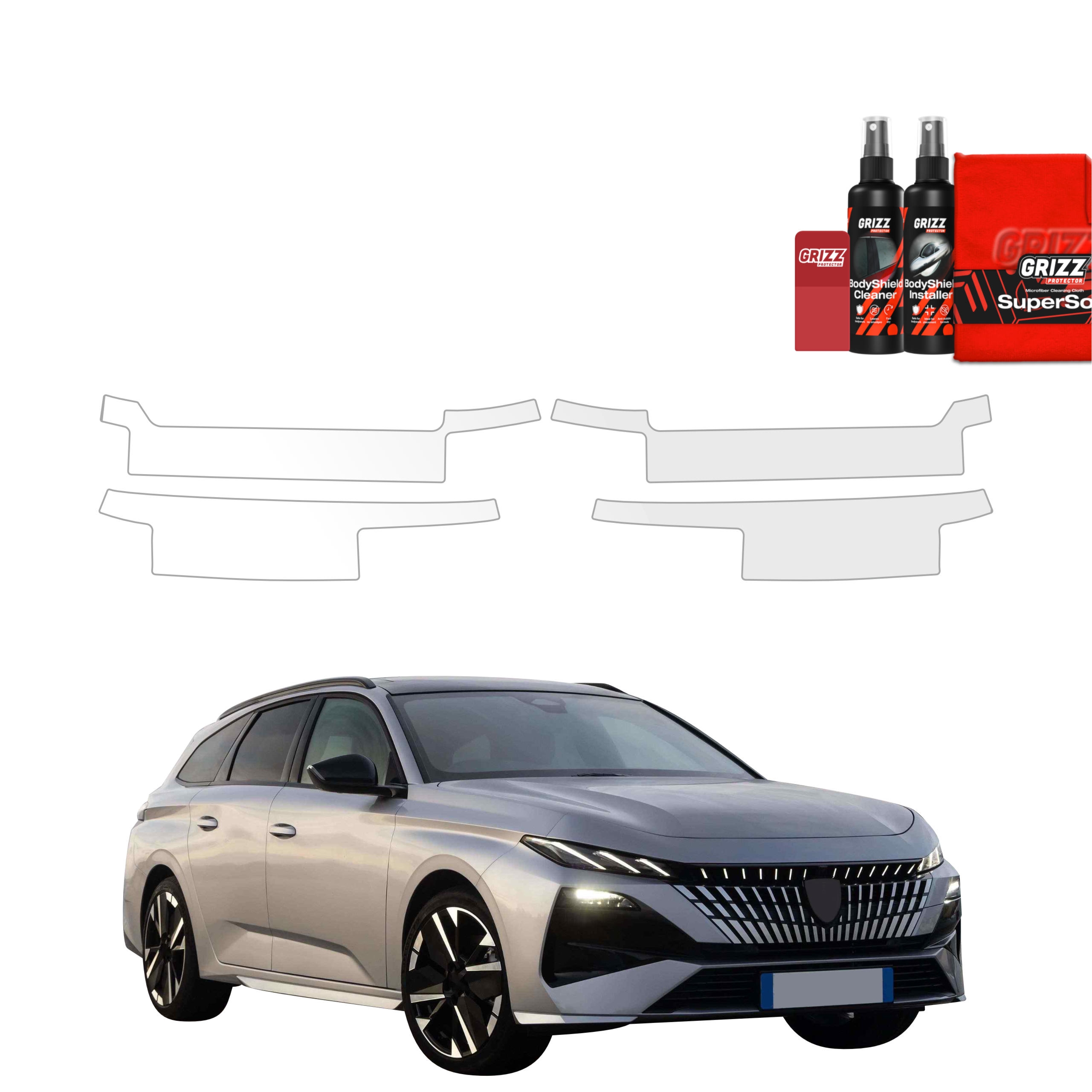 4w1 Bezbarwna folia ochronna Grizz Protector na progi Peugeot 308 SW (2026)