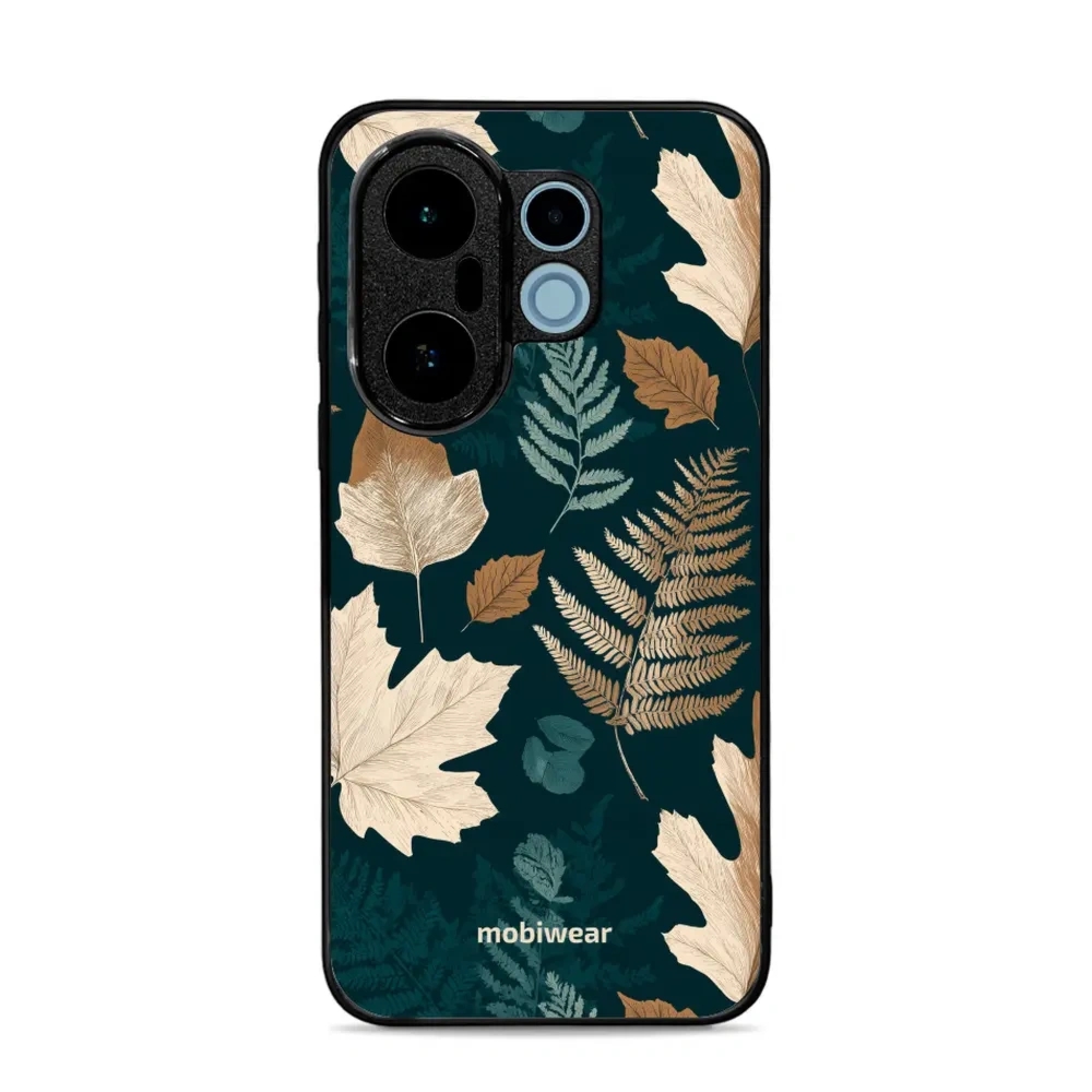 Etui ochronne do vivo X200 FE, Mobiwear Glossy Case, zielnik z liści i paproci