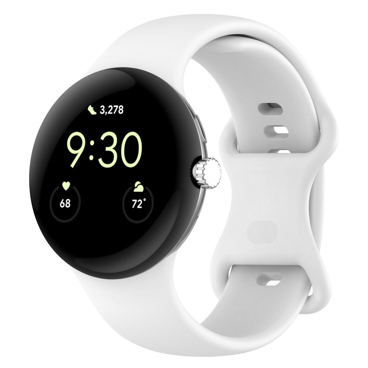 Image of Silikonowy pasek Bizon Strap Watch Silicone S do Google Pixel Watch 3 (45mm), biały