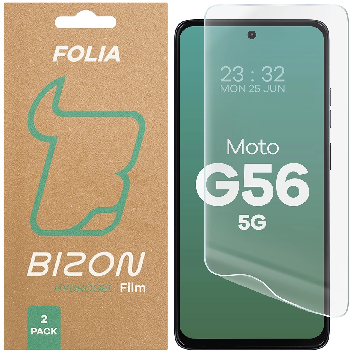 Image of Folia hydrożelowa na ekran Bizon Glass Hydrogel Front do Motorola Moto G56 5G, 2 sztuki