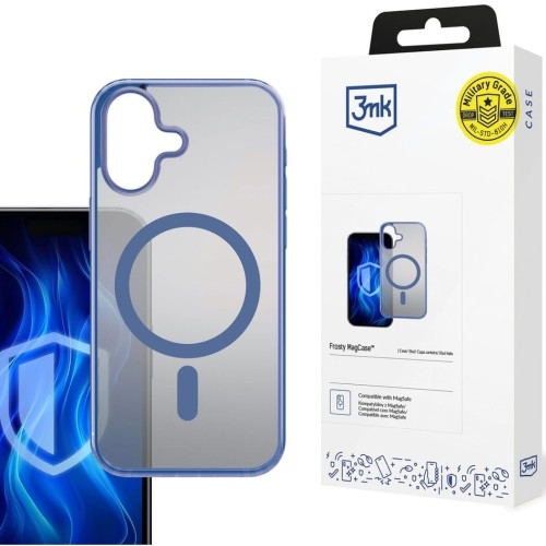 Image of Etui 3mk Frosty MagCase do iPhone 16, półprzezroczyste z niebieskim