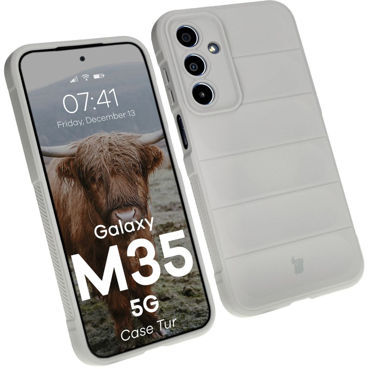 Pancerne etui Bizon Case Tur do Galaxy M35 5G, jasnoszare