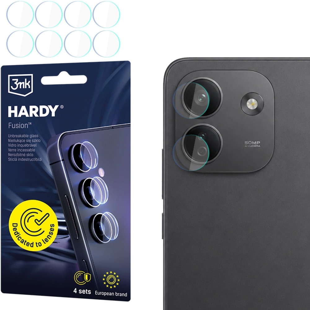 4x Szkło hybrydowe na soczewki aparatu, 3mk Hardy Fusion Lens Protection do Xiaomi Redmi Note 17 Pro Max 5G