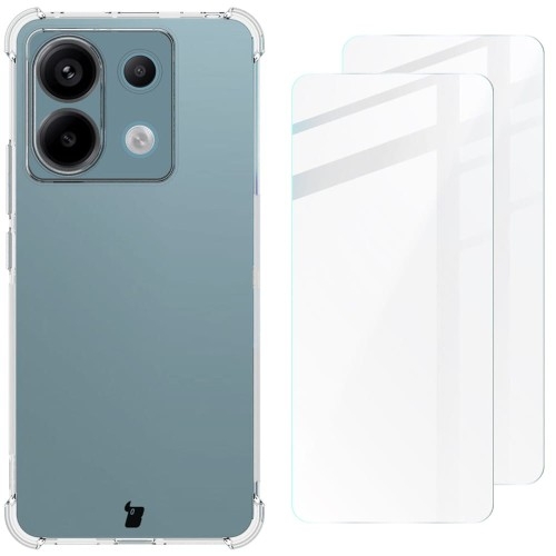 Image of Etui + 2x szkło Bizon Case Clear Pack do Poco X6 / Redmi Note 13 Pro 5G, przezroczyste