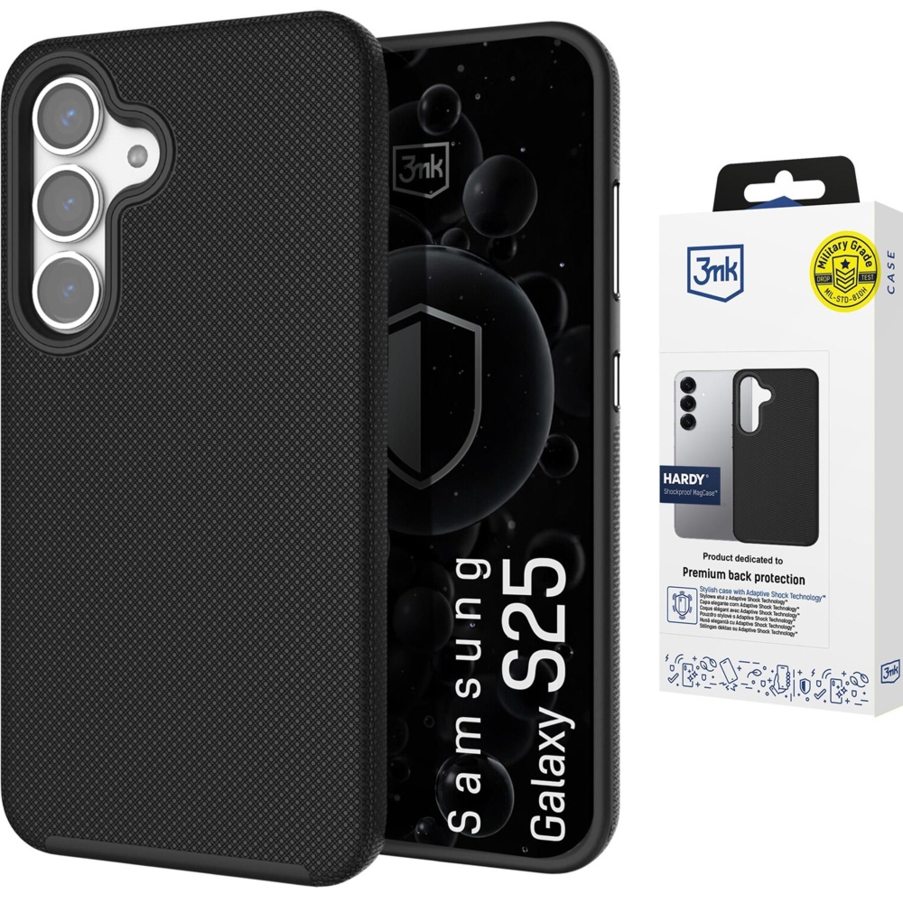 Etui 3mk Hardy Shockproof MagCase do MagSafe do Galaxy S25, czarne