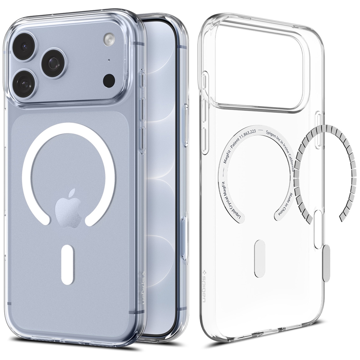 OUTLET: Etui Spigen Liquid Crystal Mag do MagSafe do iPhone 18 Pro, przezroczysto-białe