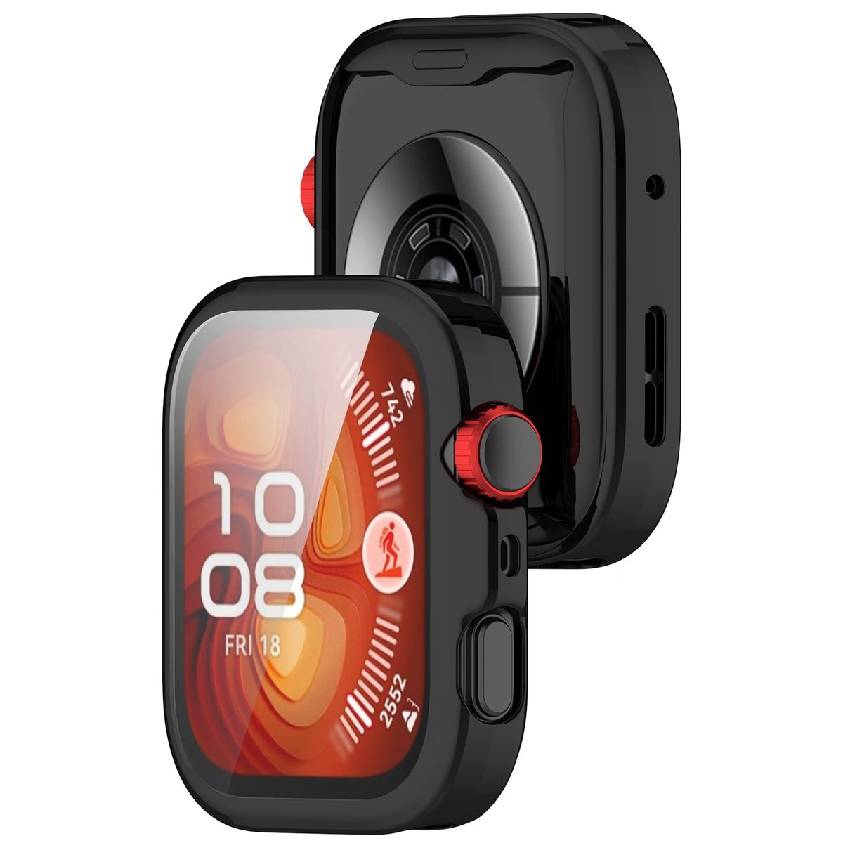 Image of Etui z osłoną ekranu Bizon Case Watch Felipe do Huawei Watch Fit 4 Pro, czarne