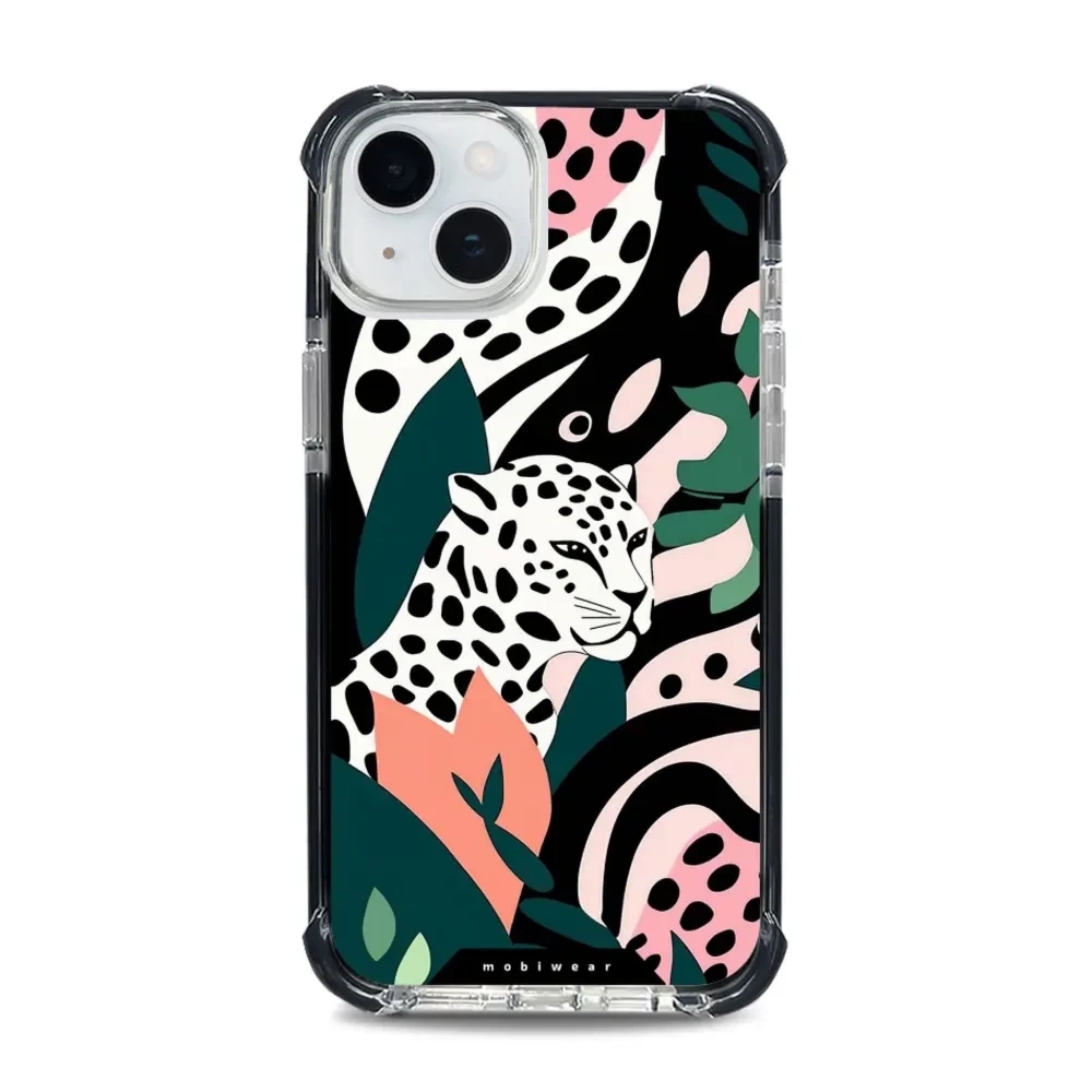 Etui ochronne do iPhone 15 Plus do MagSafe, Mobiwear Elite Bumper, tropikalny gepard