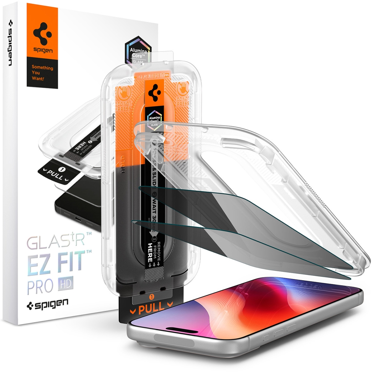 Szkło prywatyzujące do etui + Aplikator Spigen Glas.tR EZ Fit Pro Privacy 2-Pack (AC) do iPhone 18 Pro Max