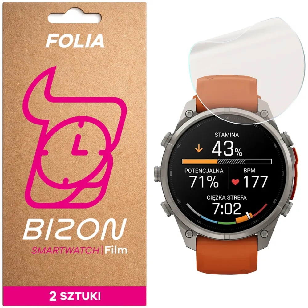 Folia matowa Bizon Watch Film Matte Duo do Garmin Fenix 9 Pro (47 mm), 2 sztuki