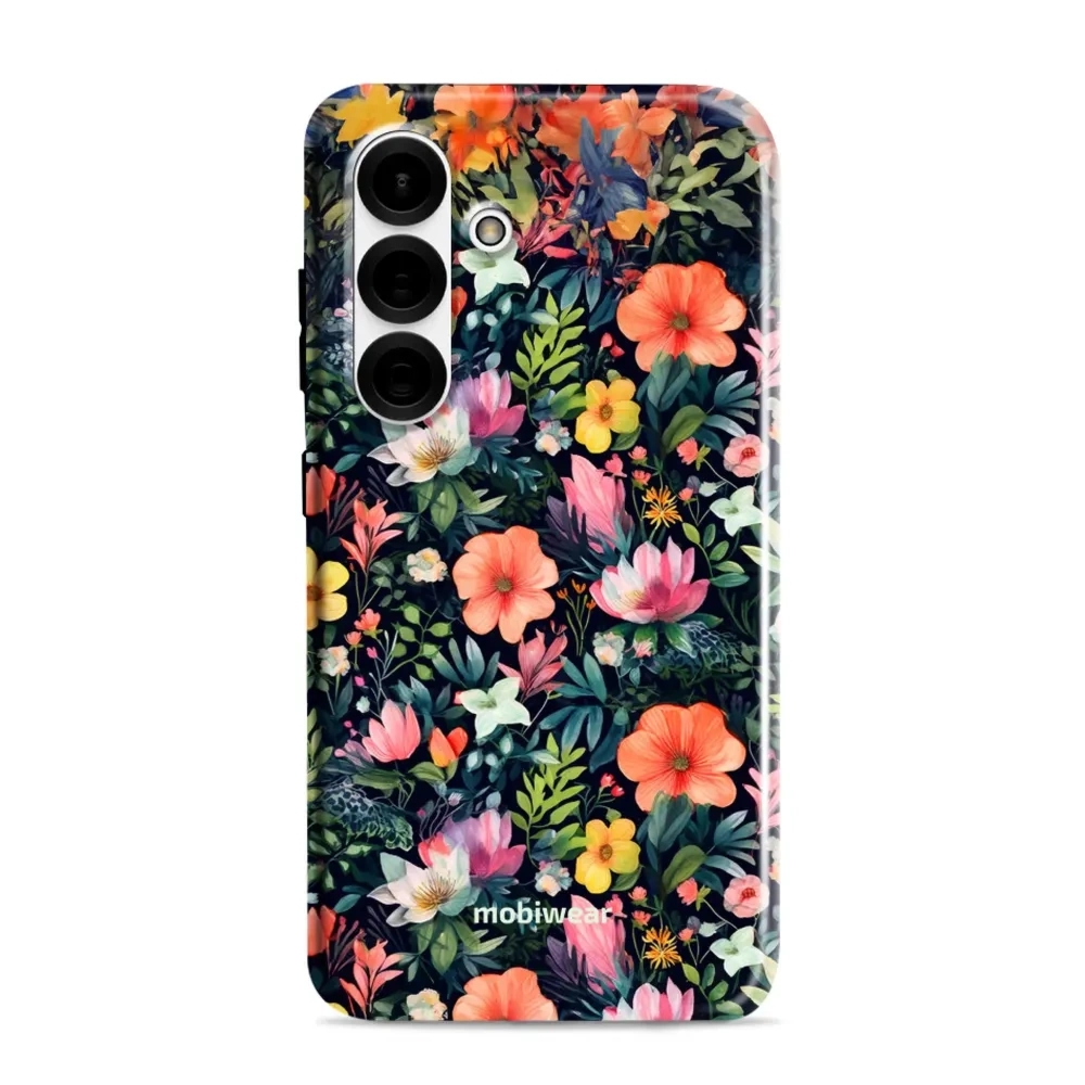 Etui ochronne do Galaxy S25, Mobiwear Elite Pro, kolorowo-kwieciste