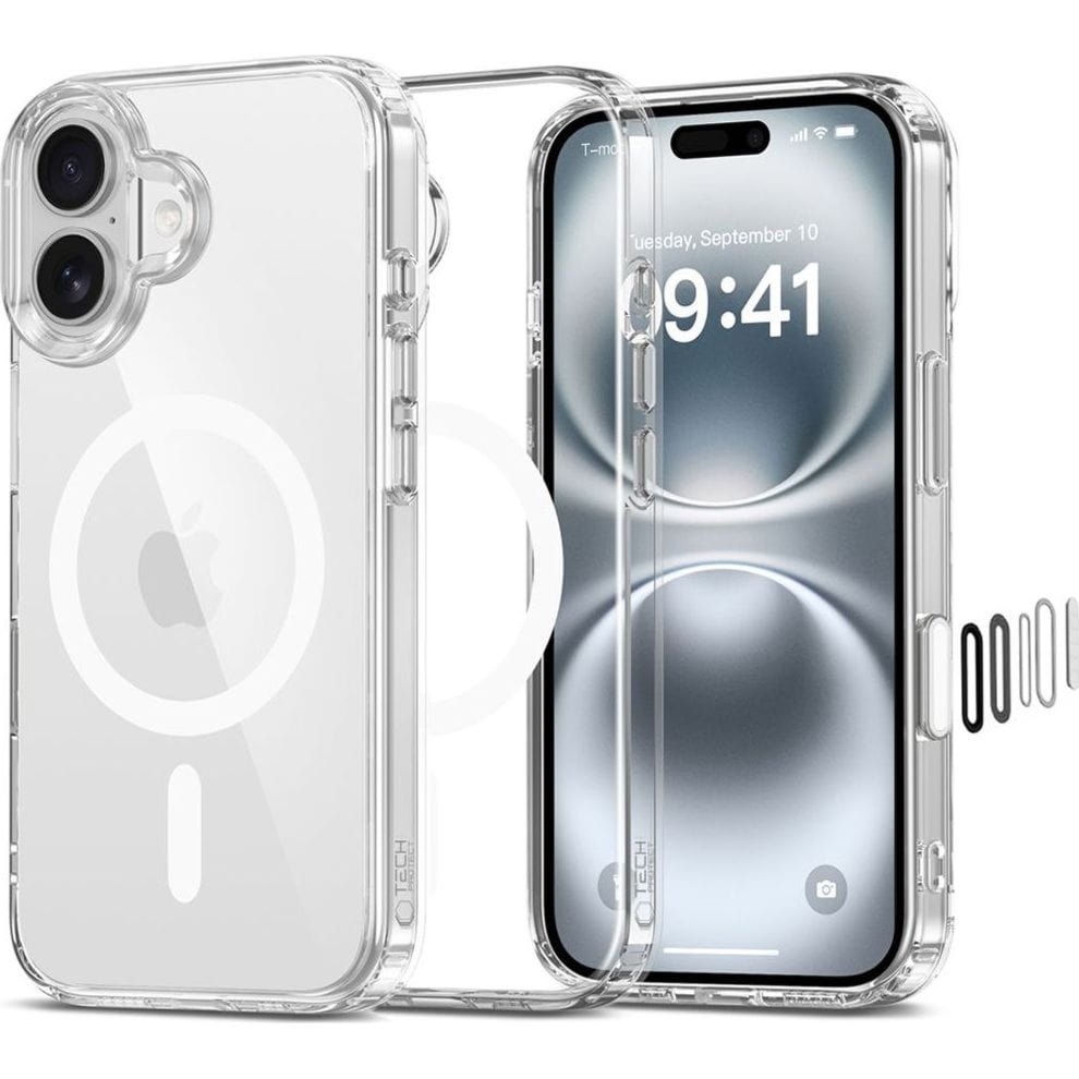 Etui Tech-Protect Flexair Hybrid CC do MagSafe do iPhone 16, przezroczyste