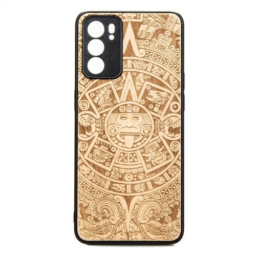 Image of Drewniane etui Bewood do Oppo Reno 6 5G KALENDARZ AZTECKI ANIEGRE