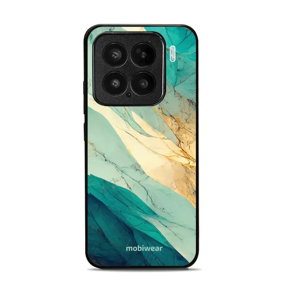 Etui ochronne do Xiaomi 15, Mobiwear Glossy Case, turkusowy marmur
