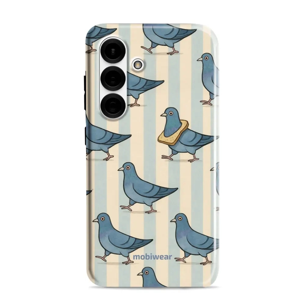 Etui ochronne do Galaxy S25, Mobiwear Elite Pro, błękitne gołębie