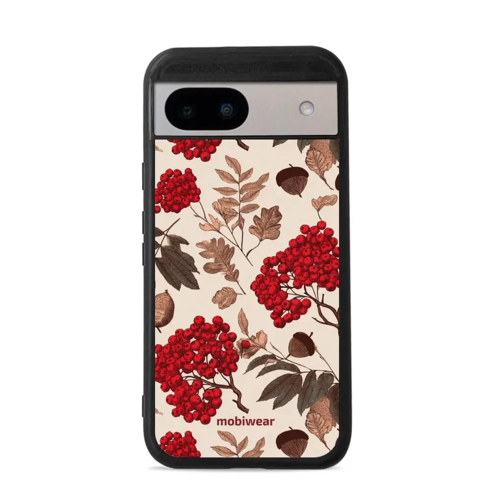 Etui ochronne do Google Pixel 8a, Mobiwear Glossy Case, jarzębina na ecru