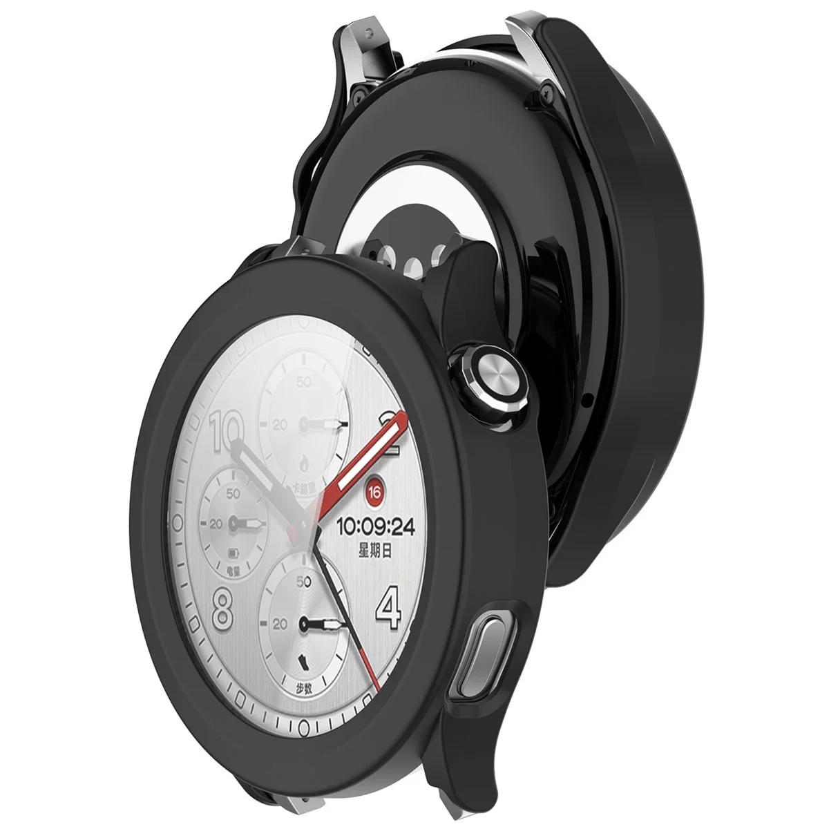 Etui ze szkłem do zegarka Bizon Case Watch Adamo do Xiaomi Watch S5, matowe czarne