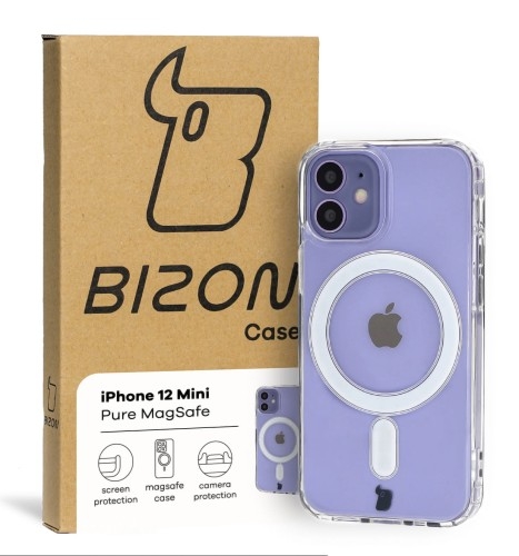 Image of Etui Bizon Case Pure Magnetic do iPhone 12 Mini, przezroczyste