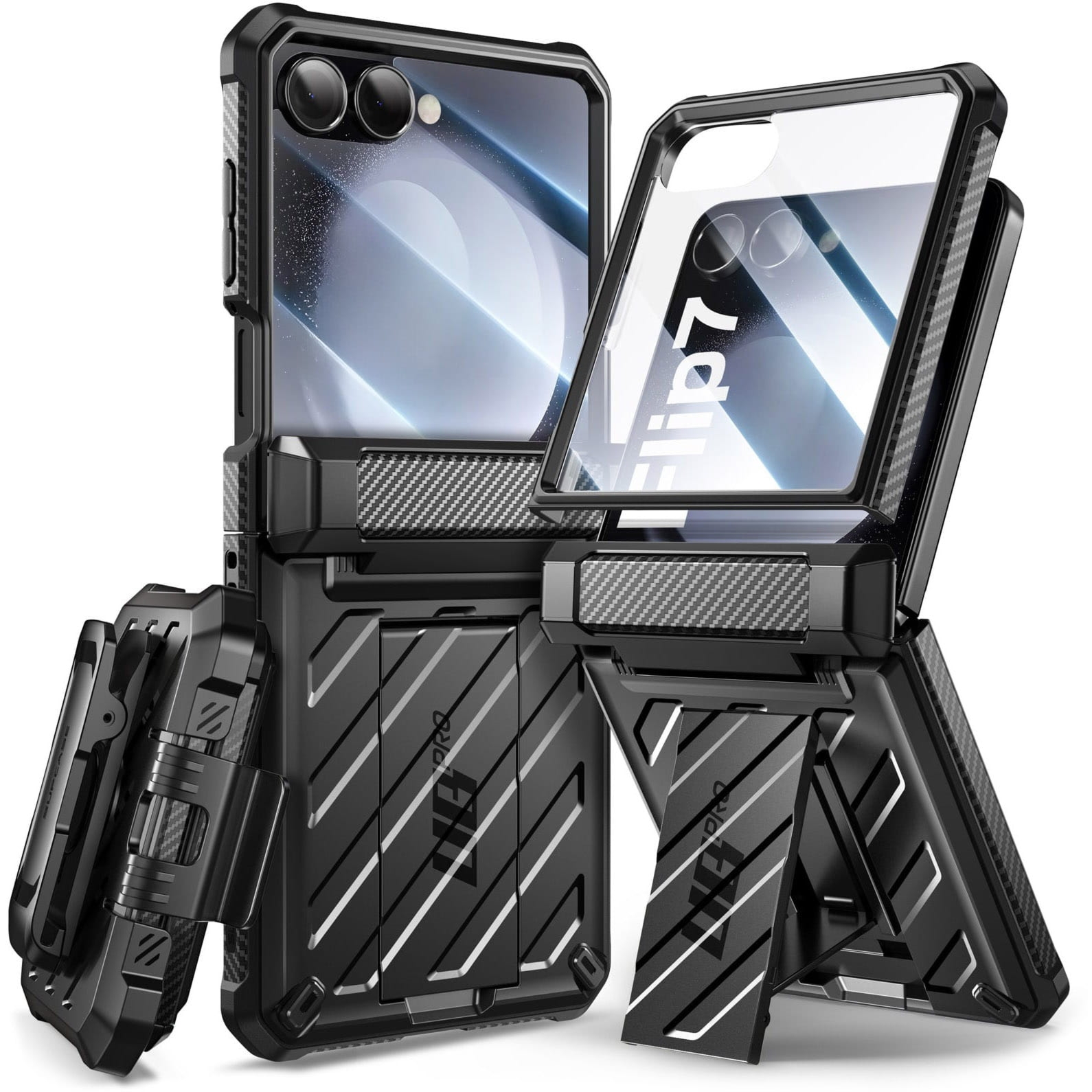 Etui pancerne Supcase UB Pro BackSP do Galaxy Z Flip7, czarne