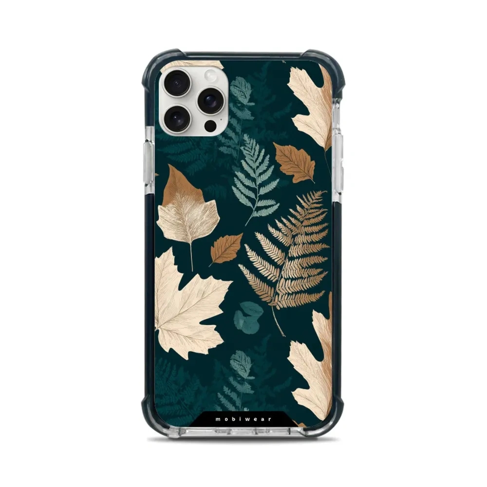 Etui ochronne do iPhone 11 Pro Max do MagSafe, Mobiwear Elite Bumper, zielnik z liści i paproci
