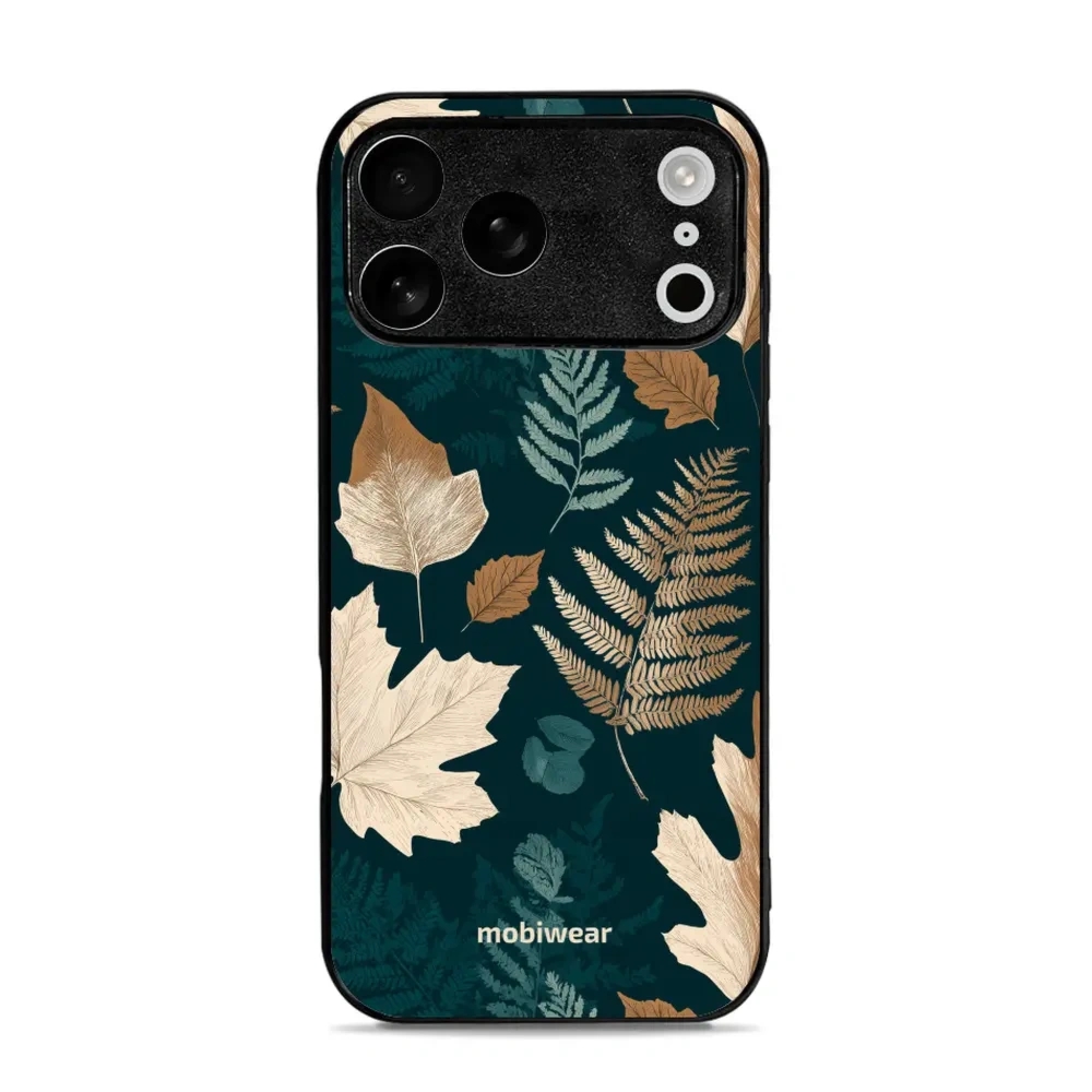 Etui ochronne do iPhone 17 Pro Max, Mobiwear Glossy Case, zielnik z liści i paproci