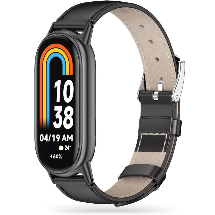 Image of Pasek Tech Protect Leatherfit do Xiaomi Smart Band 8/ 8 NFC, czarny