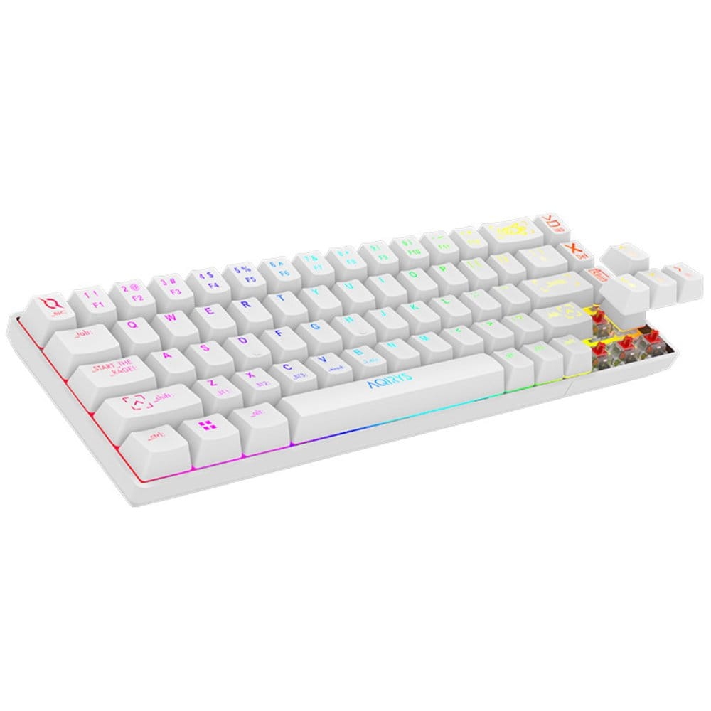 Image of Klawiatura mechaniczna gamingowa, AQIRYS Mira RGB, Bluetooth + 2.4GHz, biała