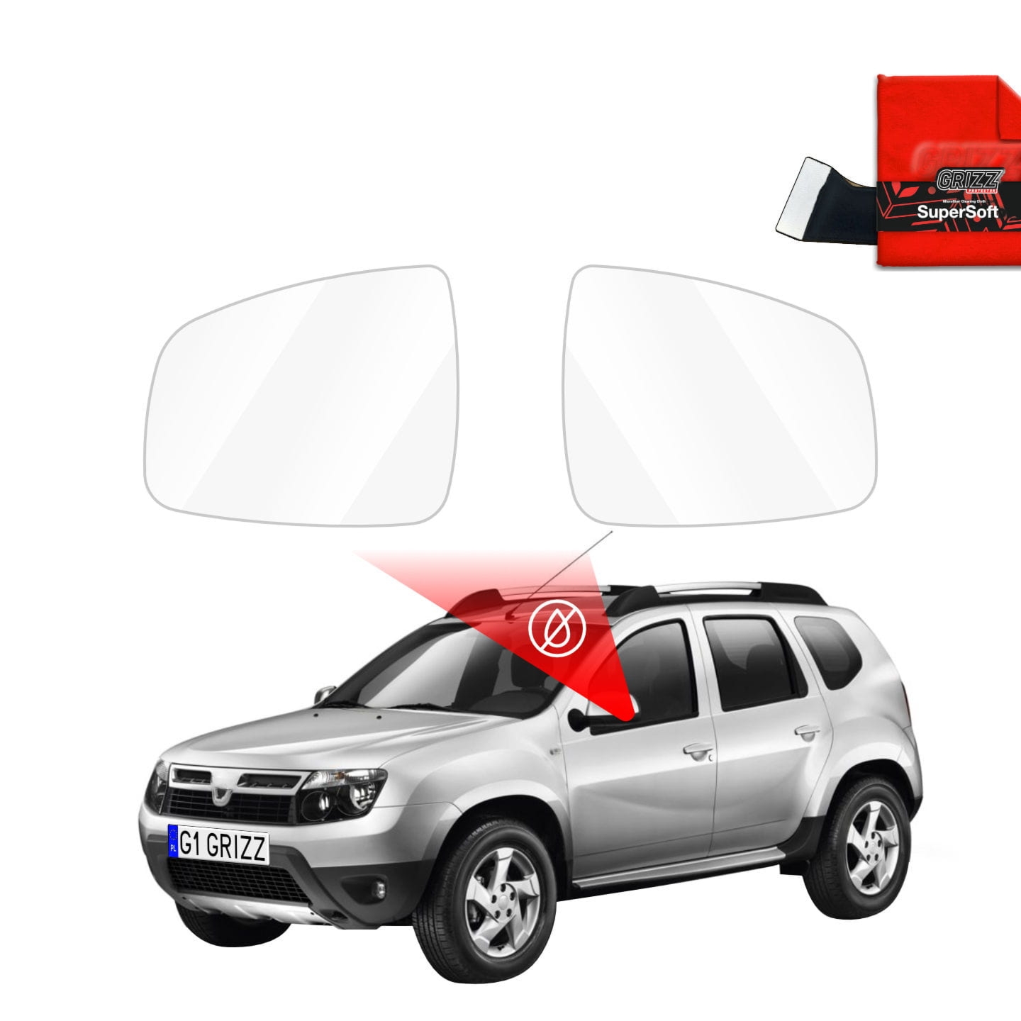 Folia przeciwdeszczowa Grizz Protector na lusterka do Dacia Duster (2013-2017)
