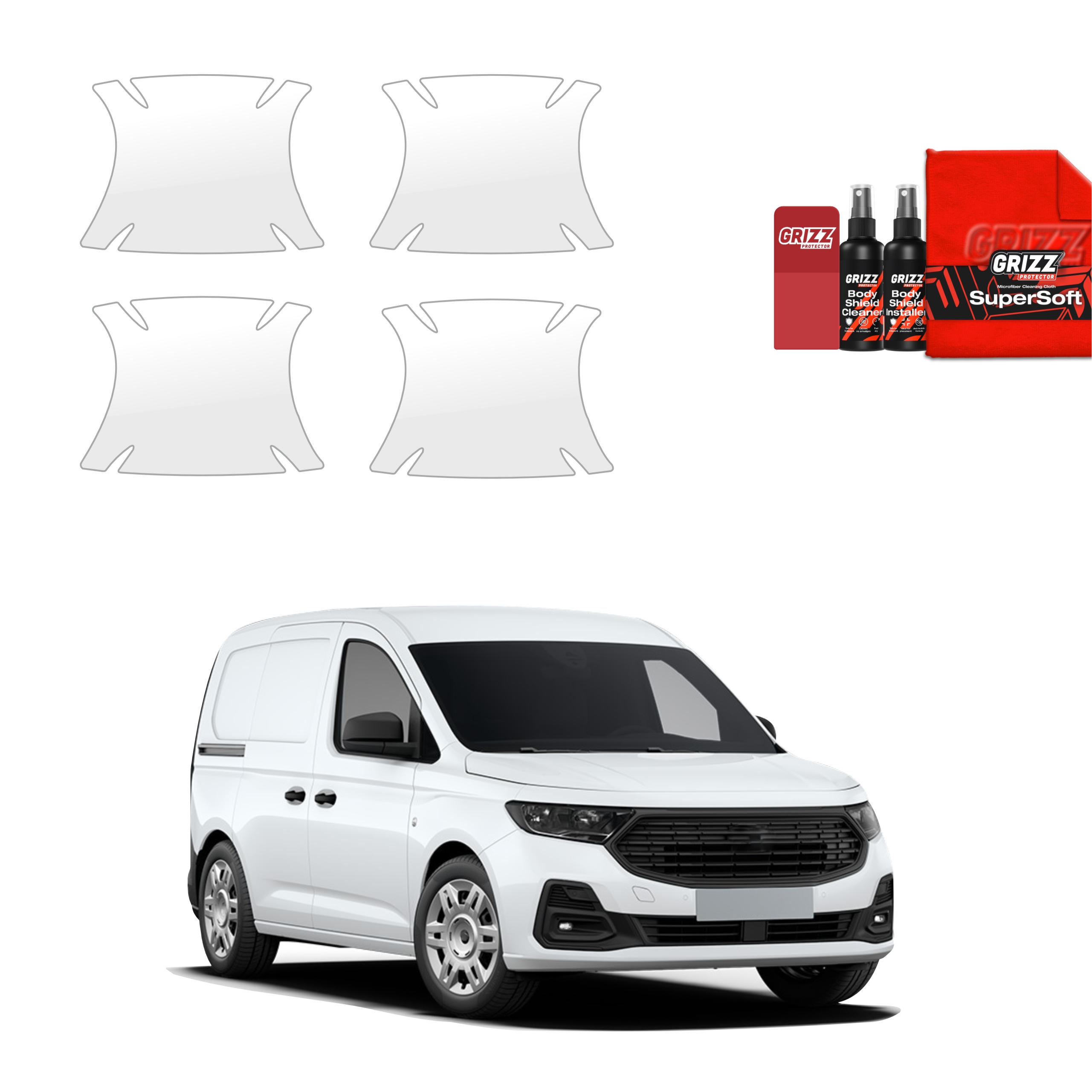 4w1 Bezbarwna folia ochronna Grizz Protector pod klamki Ford Transit Connect (2022-2026)