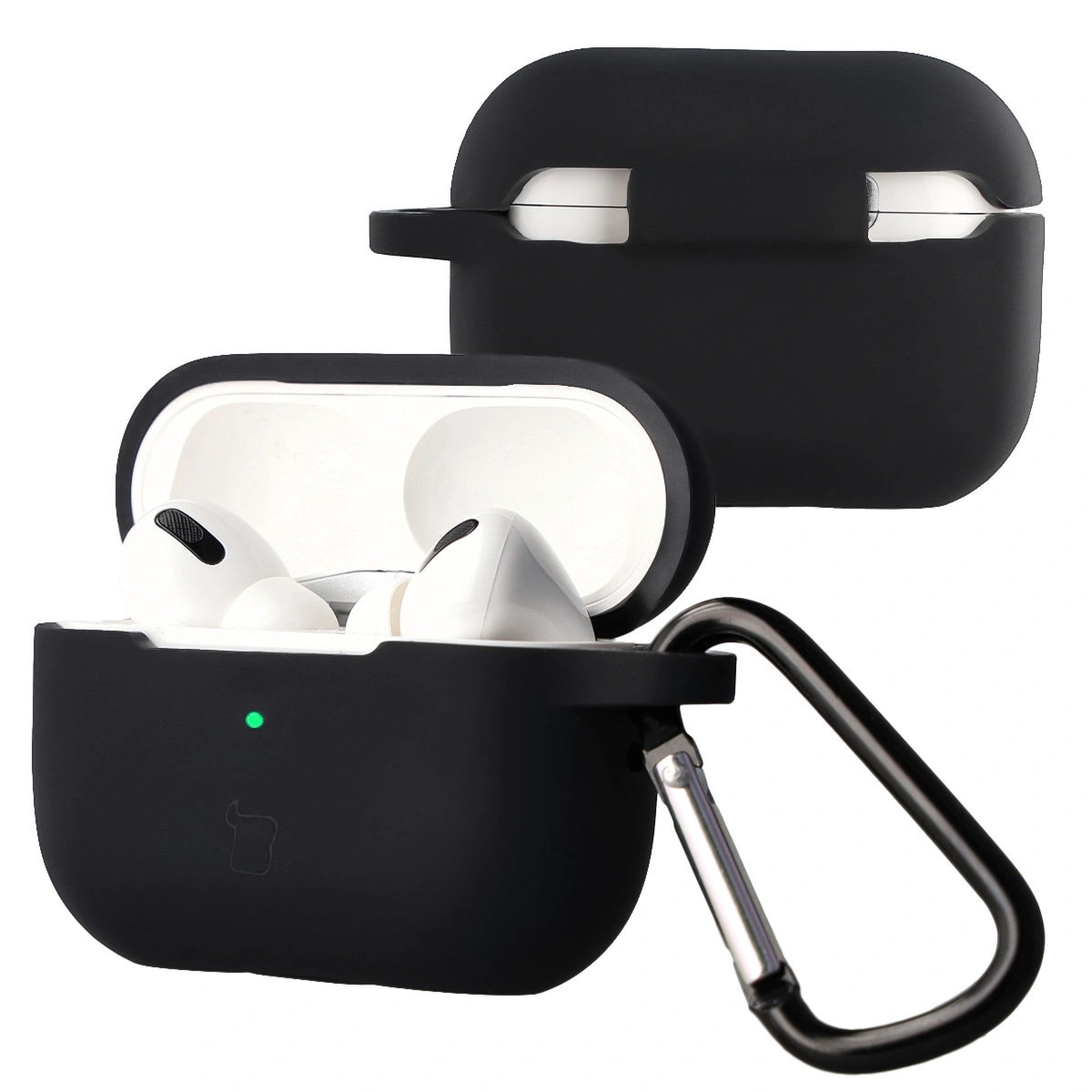 Silikonowe etui z karabińczykiem Bizon Case Headphone Silicone do Airpods Pro 2, czarne