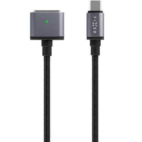 Image of Kabel Fixed USB-C do MagSafe 3, PD 140W, 2m, czarny z szarymi końcówkami