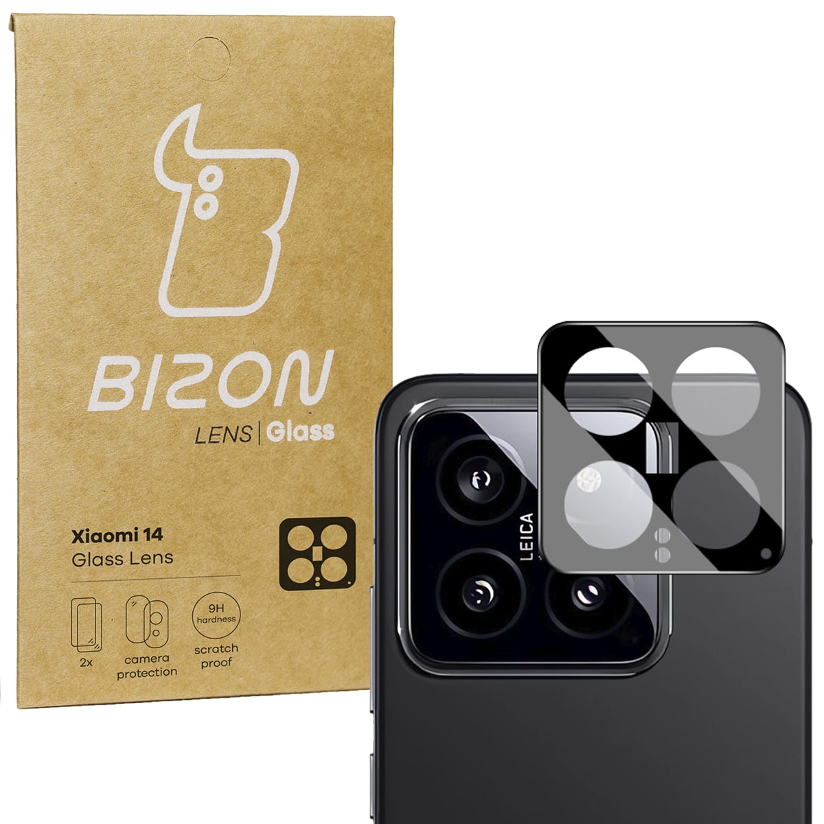 Szkło na aparat Bizon Glass Silk Lens do Xiaomi 14, 2 sztuki
