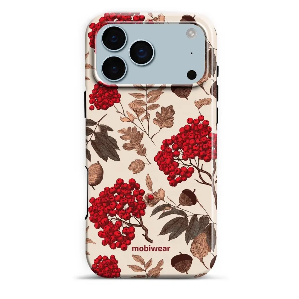 Etui ochronne do iPhone 17 Pro Max, Mobiwear Elite Pro MagSafe, jarzębina na ecru