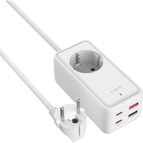 Image of Przedłużacz / adapter Fixed Charging Strip GaN, 1x AC EU Schuko, 2x USB-C, 2x USB-A, 3m, biały