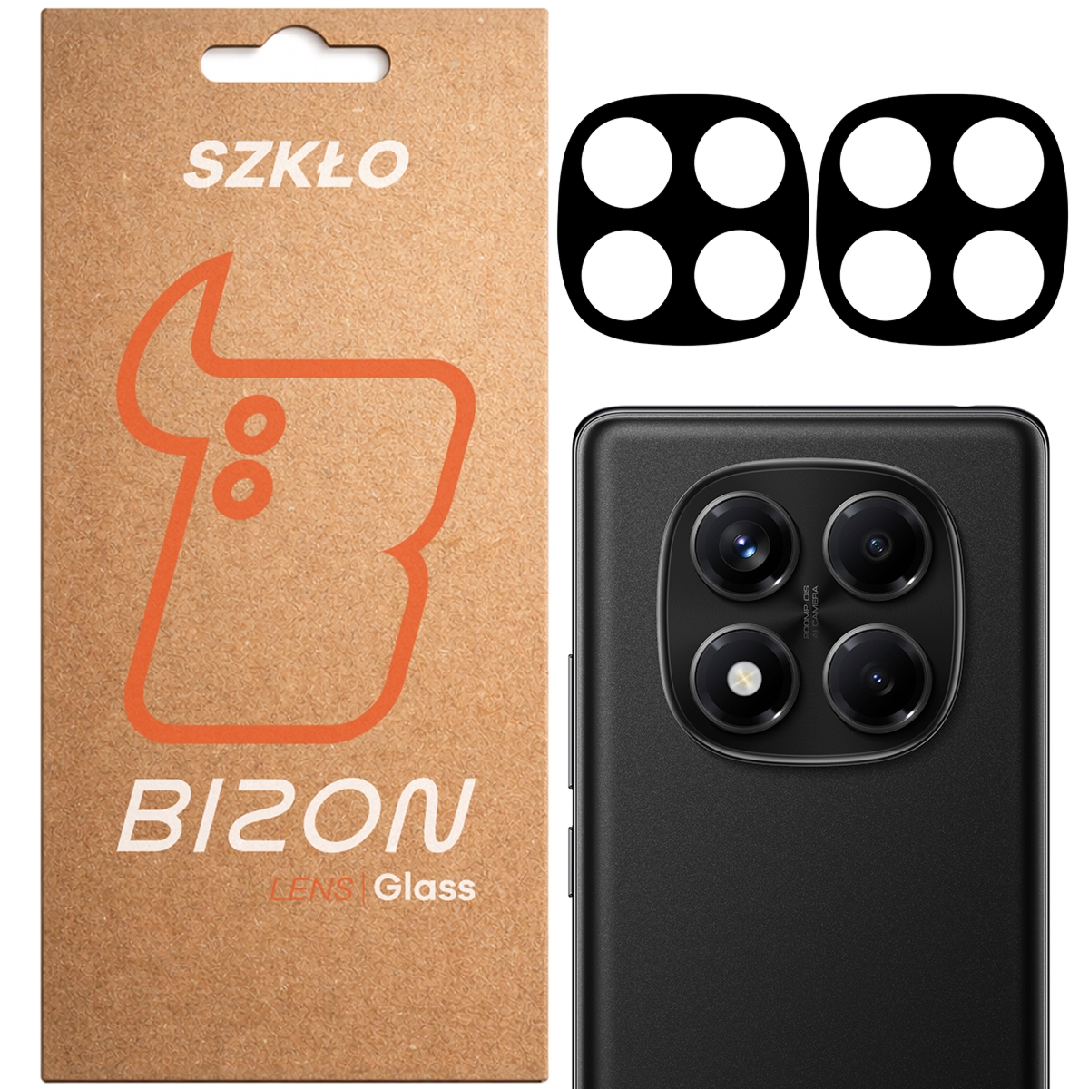 Szkło na aparat Bizon Glass Silk Lens do Xiaomi Redmi Note 14 Pro 4G, 2 sztuki