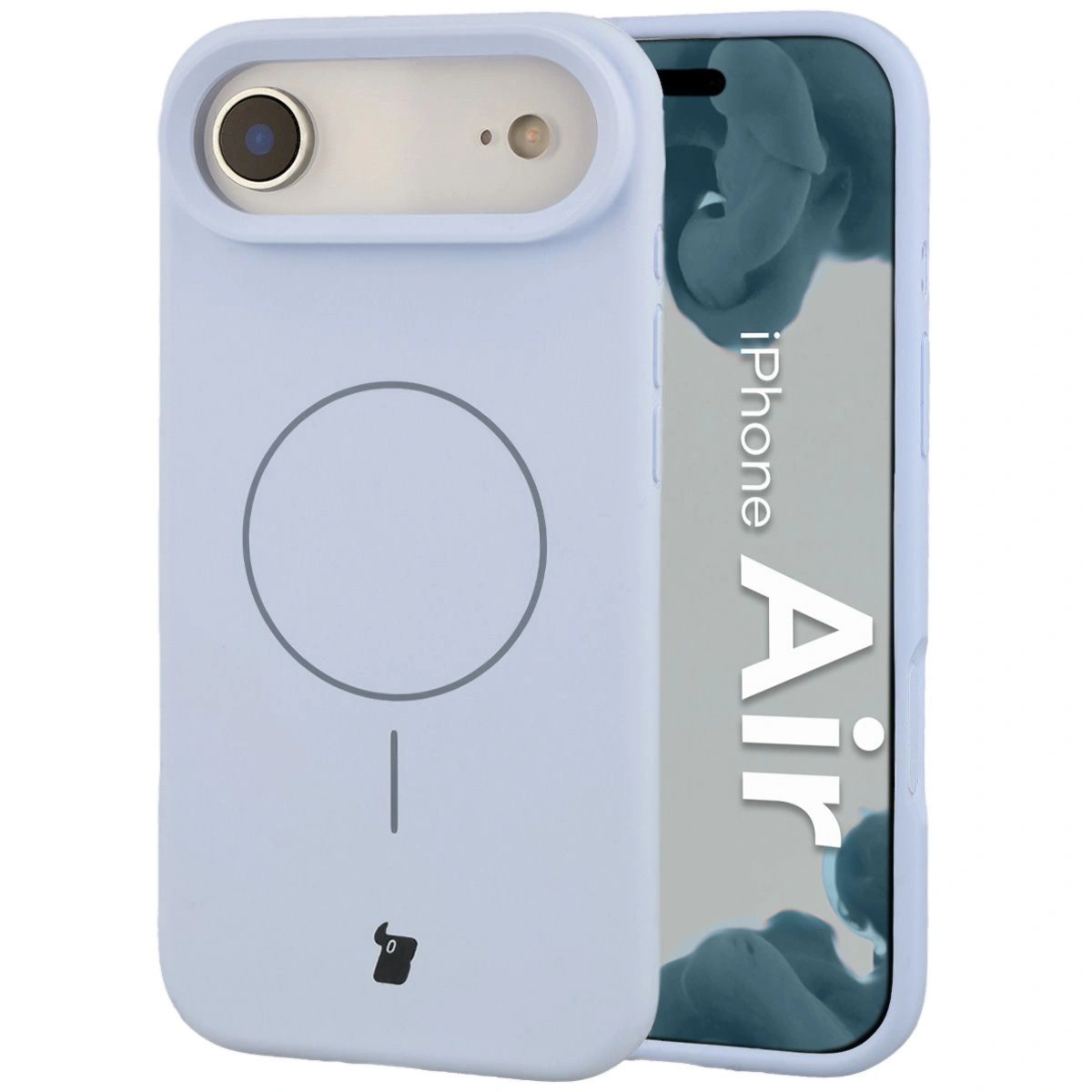 Silikonowe etui z pierścieniem magnetycznym Bizon Soft Case Magnetic do iPhone Air, błękitne