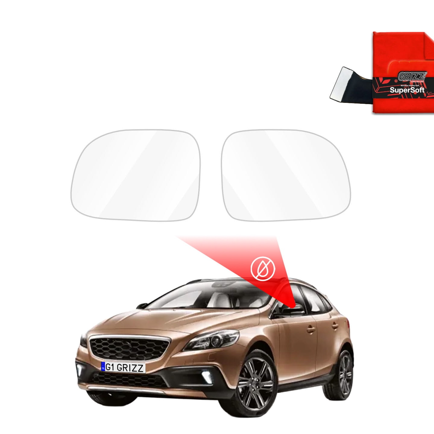 Folia przeciwdeszczowa Grizz Protector na lusterka do Volvo V40 Cross Country (2012-2016)