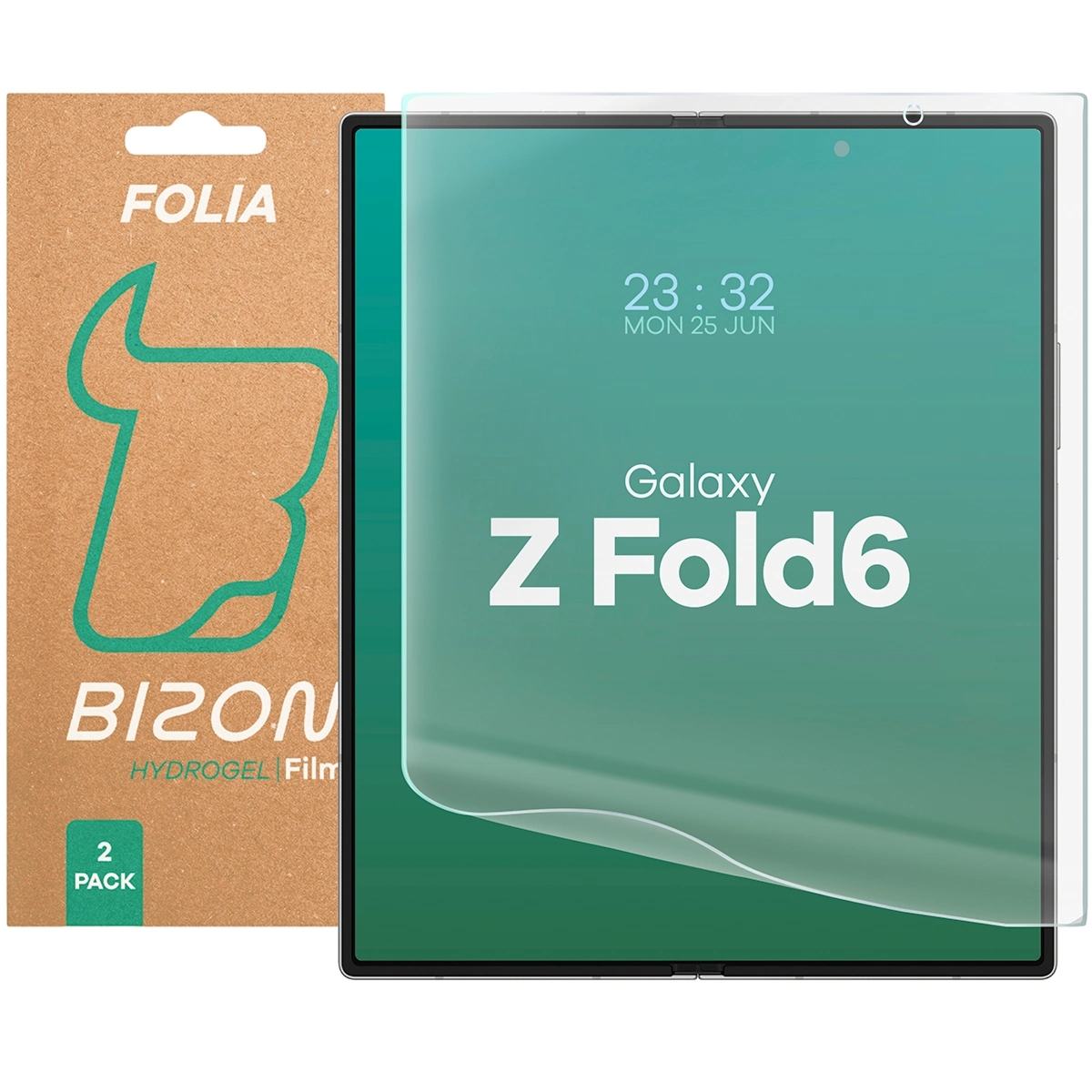 Folia hydrożelowa na środkowy ekran Bizon Film Hydrogel Mid Duo do Galaxy Z Fold6, 2 sztuki