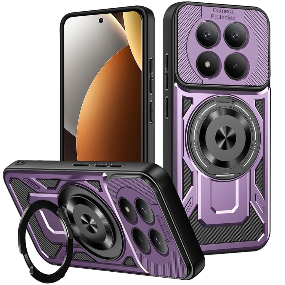 OUTLET: Etui Techsuit RuggedCam do Xiaomi Redmi Note 15 Pro 5G, fioletowo-czarne