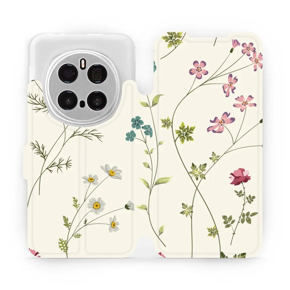 Etui z klapką do Honor Magic7 Pro, Mobiwear Book, polne kwiaty