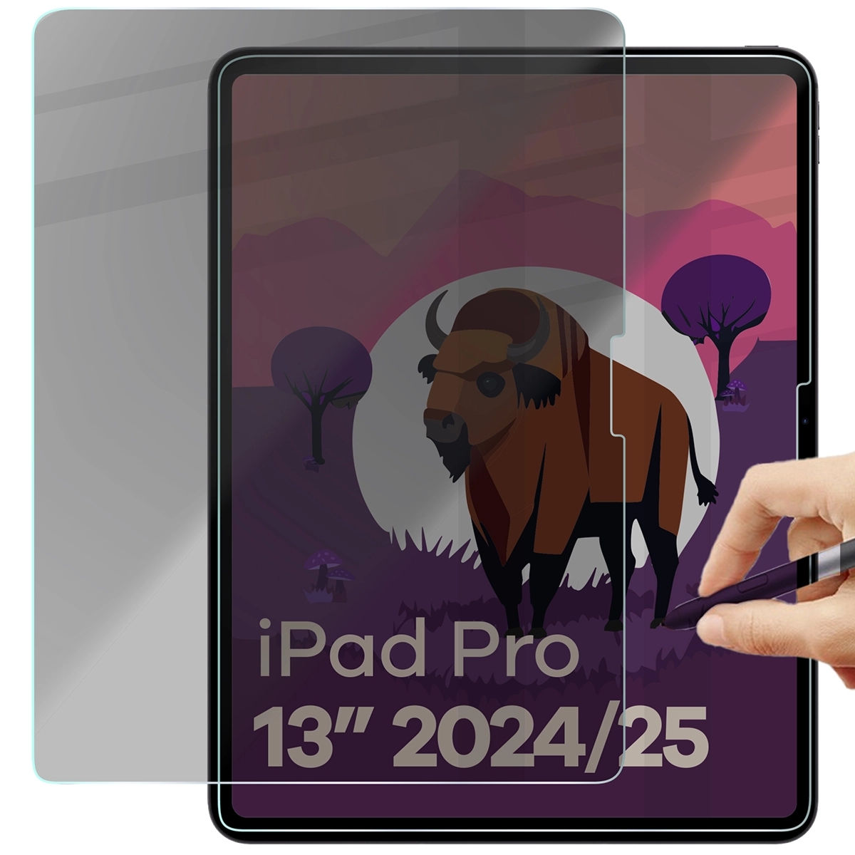 Prywatyzujące szkło hartowane Bizon Glass Tab Clear Shadow Duo do iPad Pro 13″ 2025 / 2024, 2 sztuki