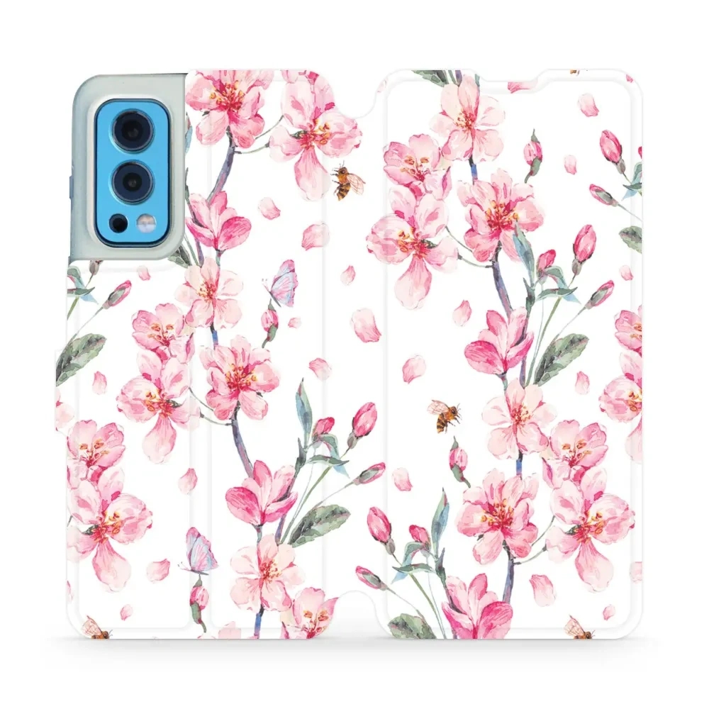 Etui z klapką do OnePlus Nord 2 5G, Mobiwear Book, różowa wiosna